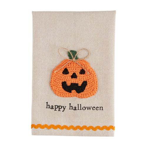 Mud Pie Crochet Towel, Halloween, 10.5" x 7"