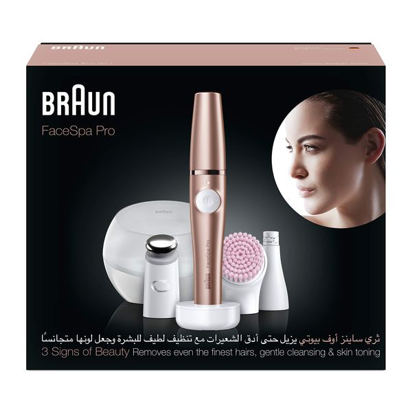 Braun FaceSpa Pro SE921 | All-in-one Beauty Device for Facial Epilation | Incl. Facial Epilator, Attachment for Skin Tightening & Facial Cleansing Brush