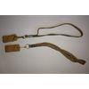 Pair of brown walking stick wrist straps.