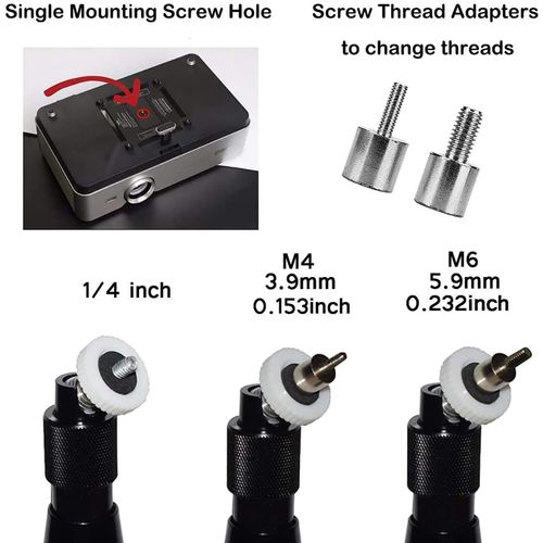 Mini Projector Mount - 360 Rotatable Ceiling/Wall Mount, 7 in/18cm Length, Compatible With Dr.j Dbpower Jinhoo Anker TMY Camera DVR for Office Home Theater
