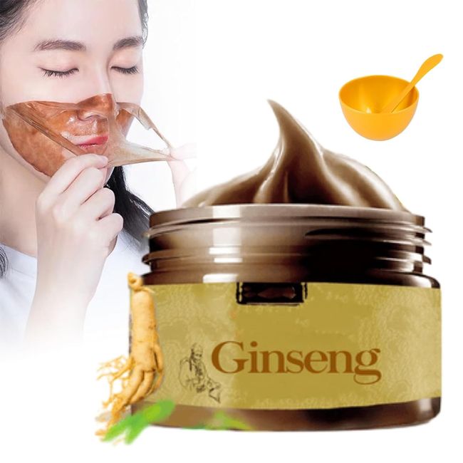 Hana Ginseng Face Mask,2024 New Korean Hana Ginseng Peel off Face Mask,Herbal Refining Peel-Off Facial Mask,Ginseng Mask Korean,Hana Ginseng Mask For Shrink Pores Improve Skin Vitality (1)