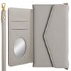 Nova Lite 3 POT-LX2J Case, Notebook Type, Shoulder Strap, Cute, Mirror, Magnetic Cover, Gray, SIM Free