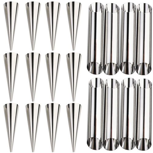 Humber Living Cream Horn Molds Stainless Steel Cone Tubular Shaped Mold for Cannoli Tubes Croissant (cream cone)