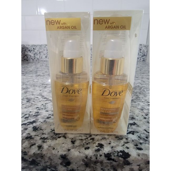 Lot of 2 Dove Nourishing Oil Care Anti Frizz Serum ARGAN OIL BLEND 1.35 oz