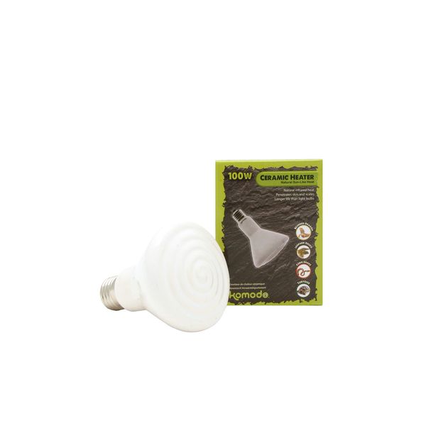 Komodo White Ceramic Heat Emitter, 100 w