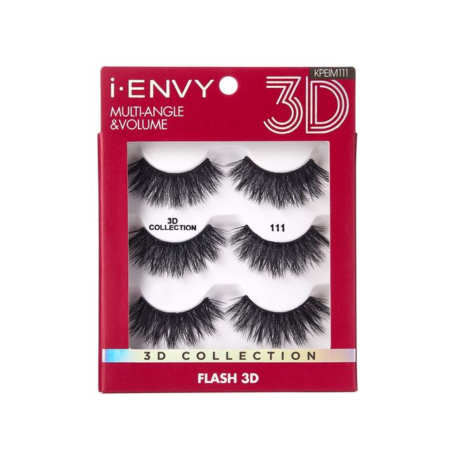 iEnvy False Eyelashes 3 Pairs Fluffy and Natural Multiangle and Volume Faux Mink Lashes (11)