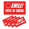 Smile You're on Camera Stickers Video Security System Warning Alarm Decal Pack