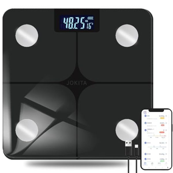 Body fat scale, body weight scale, smartphone-linked Bluetooth, body composition scale, health meter, body composition scale, weight scale, electronic scale, high precision, automatic