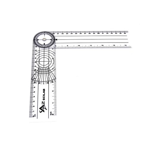 A2ZSCILAB Plastic 8" Spinal Goniometer 360 Degree ISOM Physical Therapy Angle Protractor Ruler