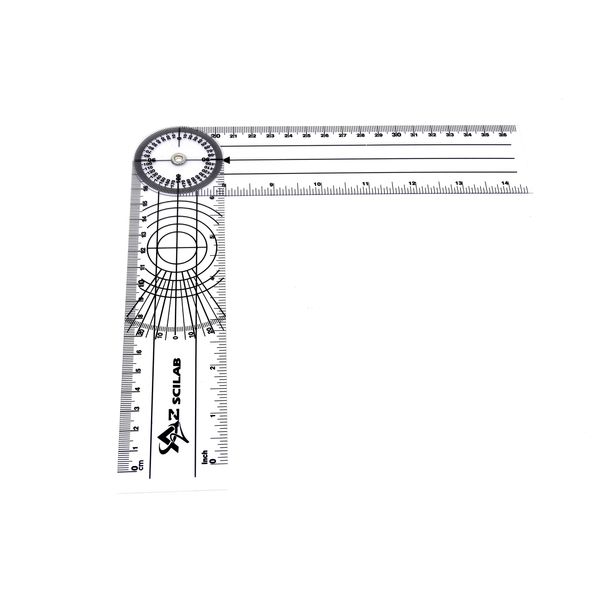 A2ZSCILAB Plastic 8" Spinal Goniometer 360 Degree ISOM Physical Therapy Angle Protractor Ruler
