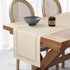 LOMOHOO Beige Table Runner 72 Inches Long Linen Table Runner,Farmhouse Table Runner,Modern Table Runner for Kitchen Dining Table Decoration
