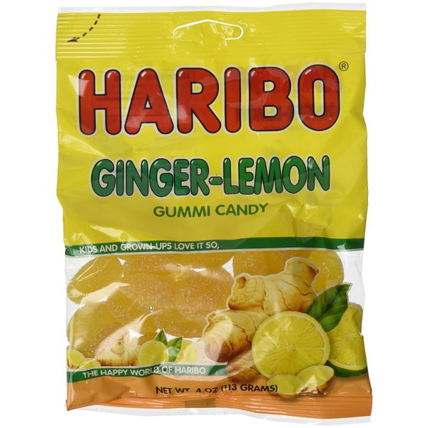 Haribo Ginger-lemon Gummi Candy 4 Oz each (pack of 3)