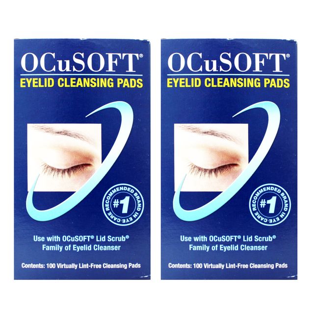 Ocusoft Eye Lid Virtually Line Free Cleansing Pads, 100 Ea, 2 Pack