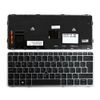 Power4Laptops UK Layout With Pointer Silver Frame Backlit Black Replacement Laptop Keyboard Compatible With HP 762585-031