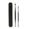 2pcs/set 4in1 Reusable Earwax Removal Cleansing Tool Silicone Earpick w/ PU Case