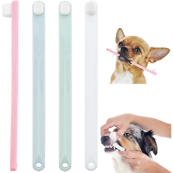 4 Pack Pet Dog Toothbrush Pet Teeth Deep Clean Dense Brush Mini Extra Soft Dog &