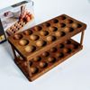 Wooden Double Layer Egg Holder, Egg Container Rack Countertop, Stackable Storage Trays Organizer, Space Saving Tray Basket For Kitchen Organization