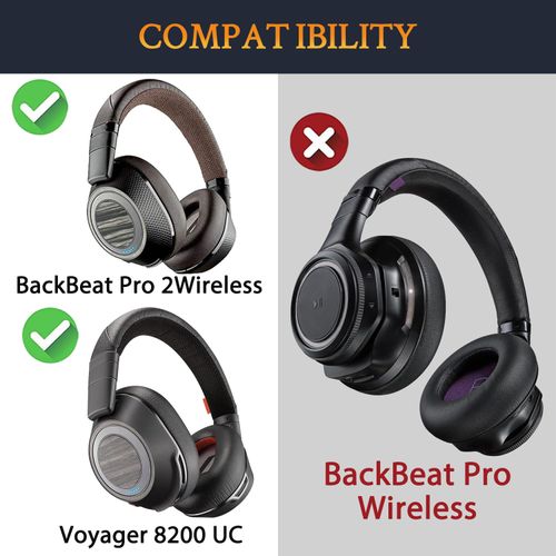 SOULWIT Cooling Gel Earpads Replacement for Plantronics BackBeat Pro 2, Voyager 8200 UC Headphones, Ear Pads Cushions with High-Density Noise Isolation Foam (Gold)