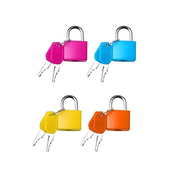 Lansonee 4 Pcs Suitcase Locks with Keys, Small Padlocks Luggage Locks Padlocks with Outdoor Travel Luggage Suitcase Baggage School Gym Lockers Laptop Bag