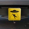 GRAPHICS & MORE Alien Abduction Hazard Warning Sign Tow Trailer Hitch Cover Plug Insert