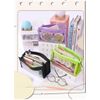 Cedar Eight Transparent Pencil Case, Large Capacity, Stylish, Clear, Convenient, Multi-Purpose, Folding, green, Clear