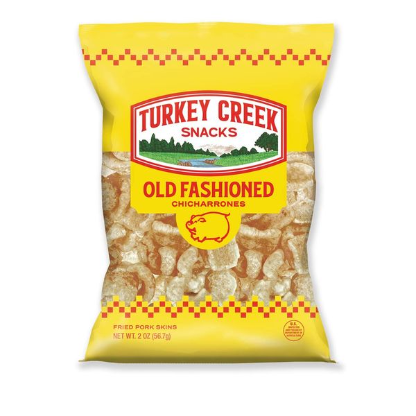 Turkey Creek - America’s Best Fried Pork Skins, offers a 12-Bag Straight Pack of its Quality Pork Rinds. These Pork Skin Chips(Chicharrones) are packed with Original 12 - 2.0 oz bags.