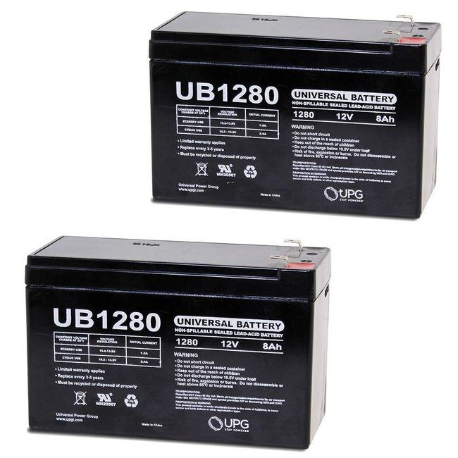 12V 8AH APC Back-UPS ES 750 UPS Battery: Replacement - 2 Pack