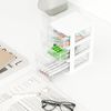 Gonice Small 3 Drawer Desktop Organizer, 2 Pack White Plastic Stroage, Desktop Organization for Small Tools (3tier 2pack)