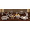 LORREN HOME TRENDS 16 PIECE DISTRESSED WEAVE DINNERWARE SET-MOCCA