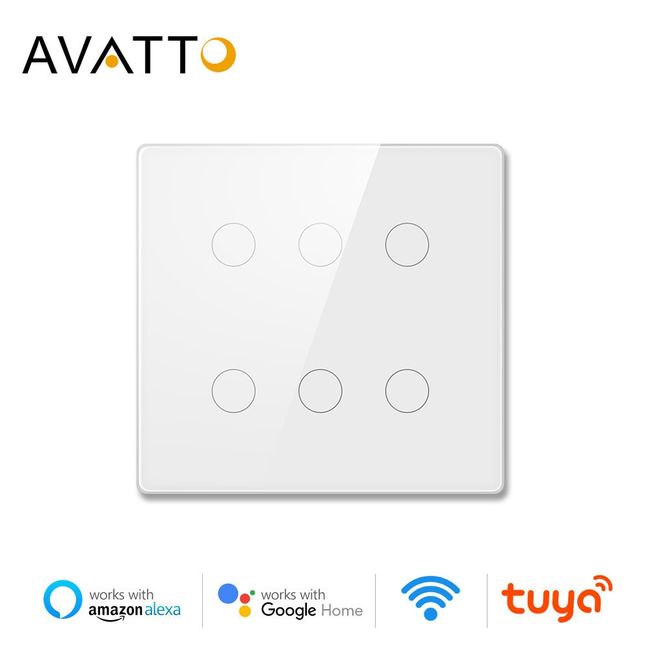 AC 110-220V Tuya WiFi Smart Switch 4/6/8 Gang Light Switch for Alexa Google  Home
