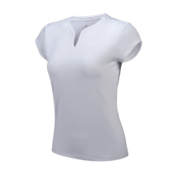 ANIVIVO Women Golf Shirts V-Neck Solid Tennis Shirts for Women, Active Tank Top Shirts for Running& Women Tennis Clothing White 2XL