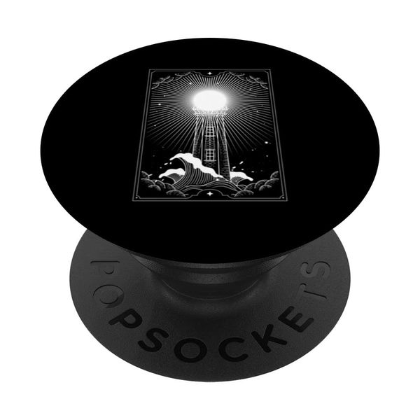 Lighthouse Line Art Tarot Card Esoteric Design PopSockets Swappable PopGrip