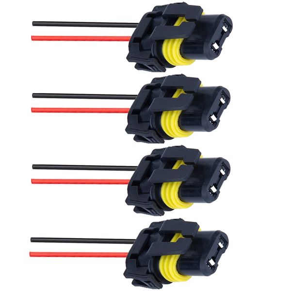 BlyilyB 4-Pack 9005 9006 HB3 HB4 Female Adapter Wiring Harness Sockets Wire Connector for Headlights Fog Lights