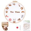 Topapfo Clock Embroidery Kit with Beginner Tutorials, Stamped Embroidery Patterns with Hoops Thread Needles Threaders