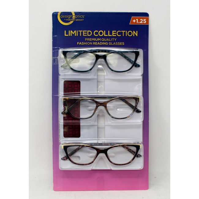 Foster Grant Limited Collection Premium Quality Fashion Reading Glasses +1.25