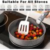Gray Non Stick Pot and Pan Set with Removable Handle, Ceramic Cookware Set Detac