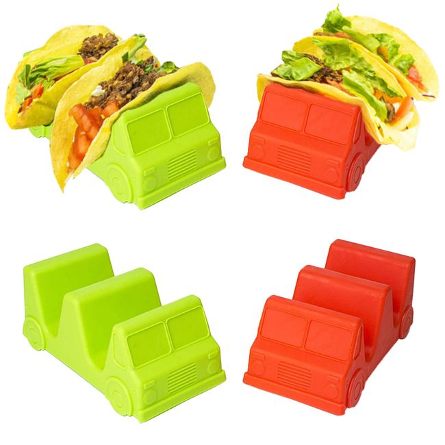 Taco Truck Taco Holder (Pack of 4) | Fun Taco Tuesday Party for both Kids and Adults | Perfect Birthday, Christmas and White Elephant Gift