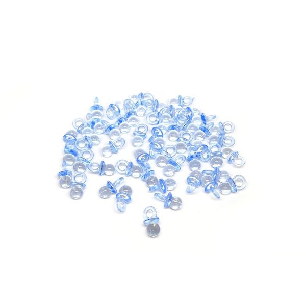 Julz Beads 50 Blue Dummy Charms - Acrylic - 20mm x 10mm - Baby Pacifier Soother - P00793