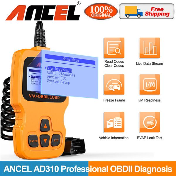 Ancel AD310 Car ODB2 Code Reader Diagnostic Scanner OBD2 Engine Fault Check Tool