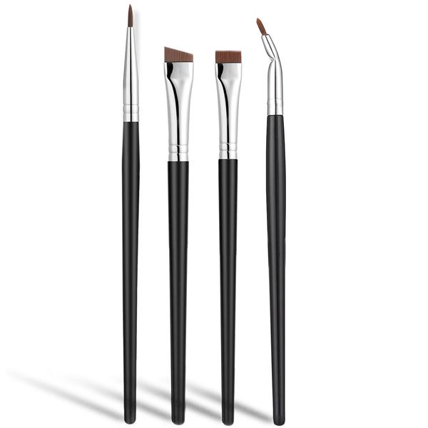 JASSINS Fine Angled Eye liner Brushes,4 Pcs Gel Eye Liner Makeup Brushes Set,Ultra thin Precision Fine Point Eye liner Brush For Eye Makeup Tool