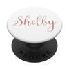 Shelby Personalized Blush Pink and White Custom Name PopSockets Swappable PopGrip