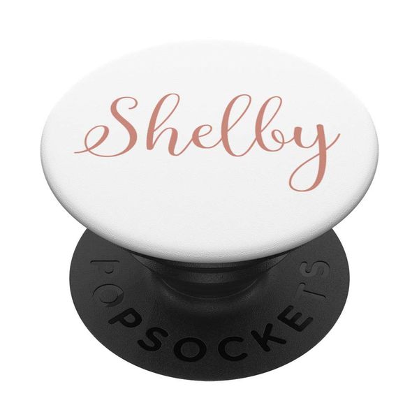 Shelby Personalized Blush Pink and White Custom Name PopSockets Swappable PopGrip
