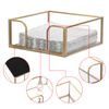 SUMTree Square Napkin Holder with Gold Frame and Mirror Bottom - Multi-Functional Storage for Kitchen, Dining Room, Bathroom