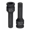 sourcing map M12 Impact Spline Bit Socket, 3/8" Square Drive 60mm Length CR-MO Metric Sizes