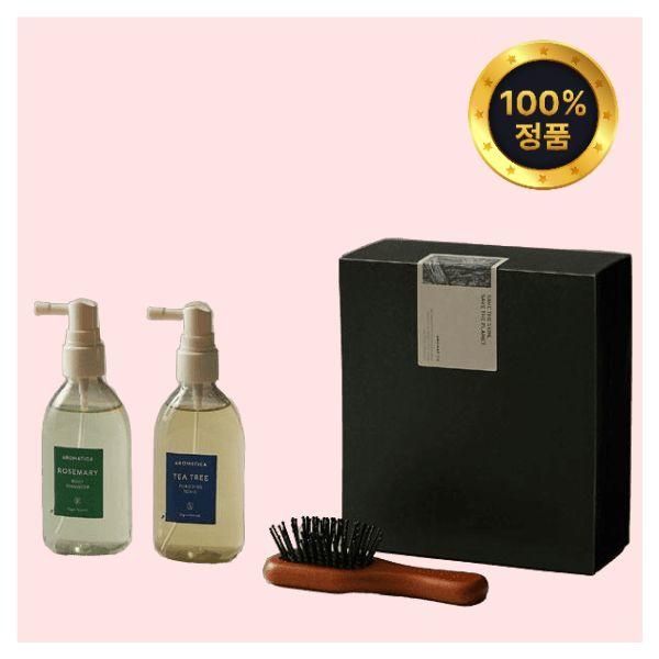 Aromatica Hair Tonic 2-piece Wooden Brush Set