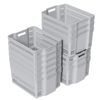 Cand 12-Pcs Large Plastic Stackable Storage Basket Organizer for Pantry, Shelves