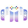 eXtremeRate DIY Replacement Shell Buttons for Nintendo Switch & Switch OLED, Gradient Translucent Bluebell Custom Housing Case with Corlorful Button for Joycon - Console Shell Without