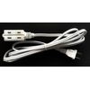 9ft White Electrical Extension Cord Power Wire 2 Prong 3-Way Electric Adapter