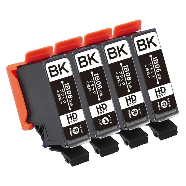 Epson IB06 (Glasses) Compatible Ink, IB06KA Compatible, Black, 4 Pieces, Compatible Models: PX-S5010 Pigment Ink, Ink Chips