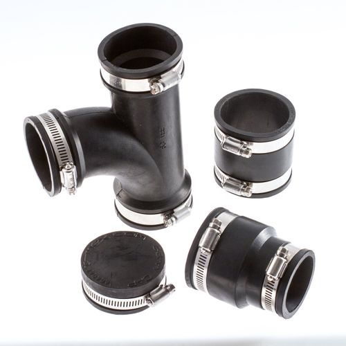 T-mex 09.0803 Pipe Fitting adapters, Black, 40mm O.D Metric / 1 1/4" NB (42.2mm O.D) Imperial